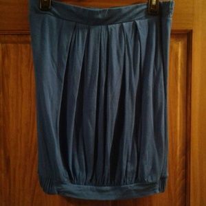 Blue tube top with elastic waist